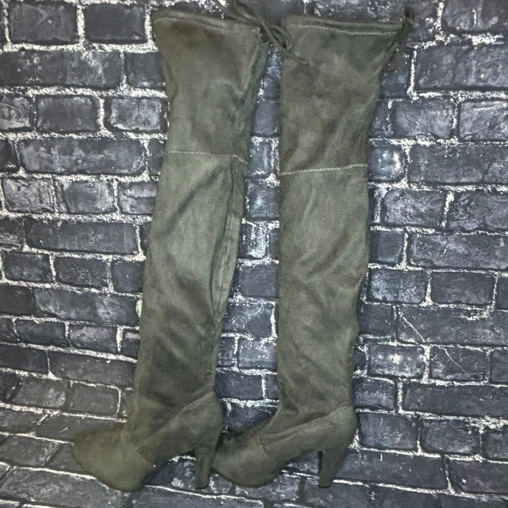 Thigh High, Heeled Suede Boots